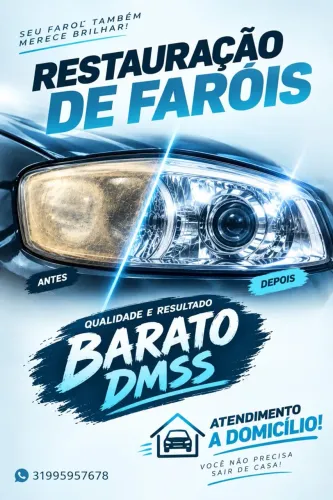 Polimento / Restauração de Farol a Domicílio - BH e Região - Barato