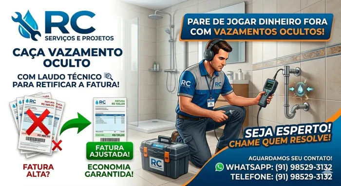 Caça Vazamento Oculto e Laudo para Retificação de Fatura