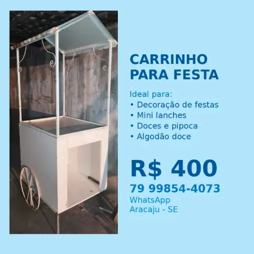 Carrinho Para mini lanches ou Decoração 