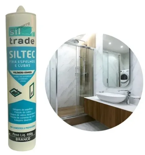 Fixa espelho 390g cola adesiva Siltrade