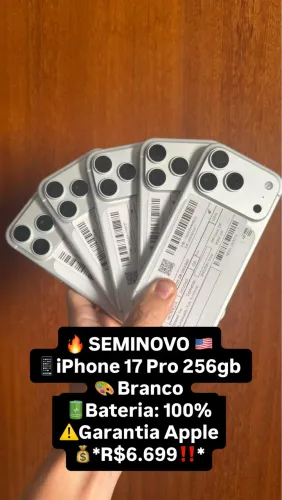 iPhone 17 pro 256 gb branco seminovo zero