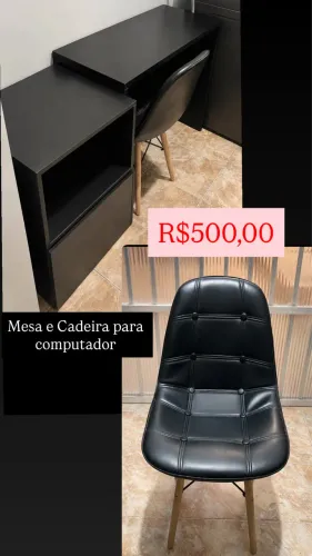 Mesa e cadeira para computador