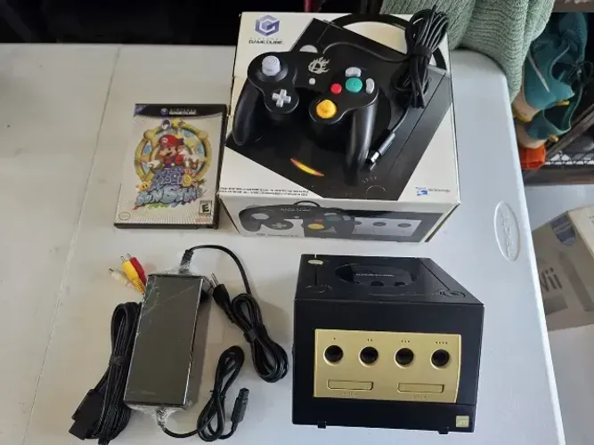Console Nintendo Gamecube Preto + Controle + Mario Sunshine