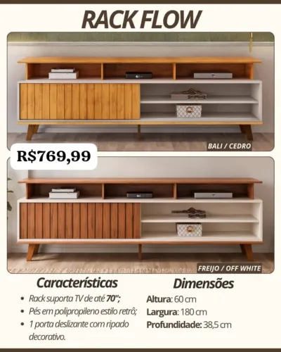Rack de TV 1,80m