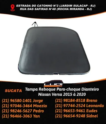 Tampa Reboque Para-choque Dianteiro Nissan Versa 2015 à 2020