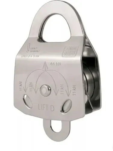 Polia dupla Inox ultra safe rapel alpinismo escalada