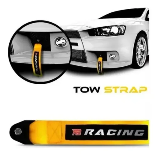 Strap Hook Cinta Reboque Engate Esportivo  Tuning - Amarela