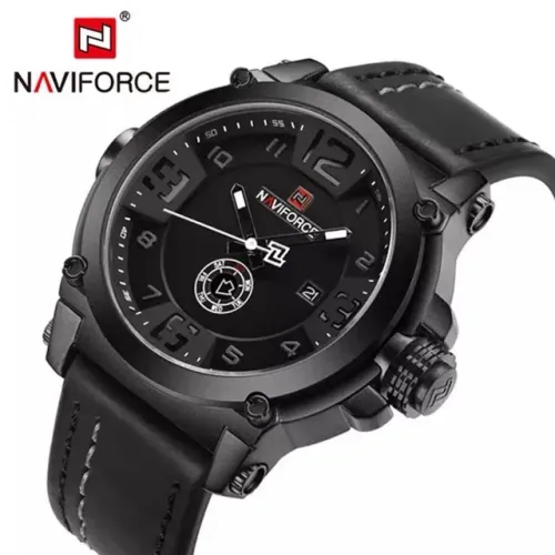 Relógio Quartzo Esportivo Naviforce Analógico Data Luxo Masculino Resist. 30mts Leo Shop