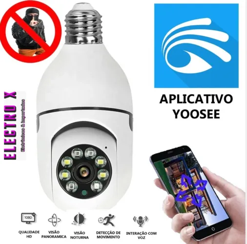 CAMERA WIFI HD INTERNA PARA BOCAL DE LÂMPADA