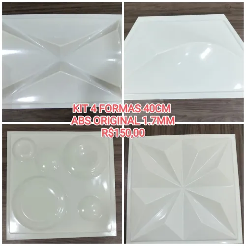 Kit 4 Formas 3D para Decoração de Parede - ABS 40cm