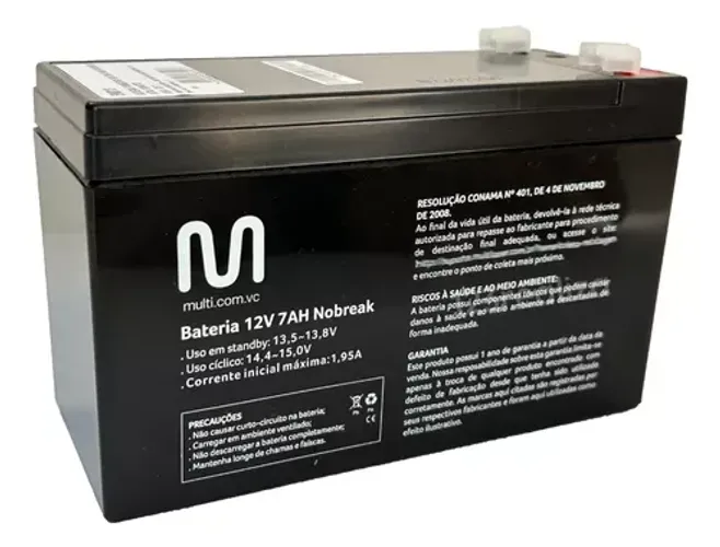 Bateria Selada 12V 7Ah - Energia Confiável para Nobreaks e Sistemas de Segurança