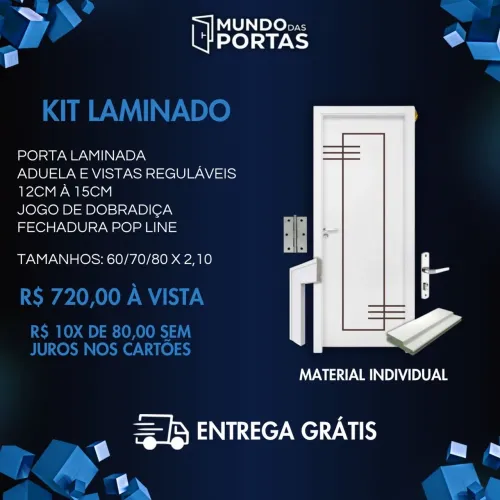 Porta Laminada Kit Básico - 60/70/80 x 2,10