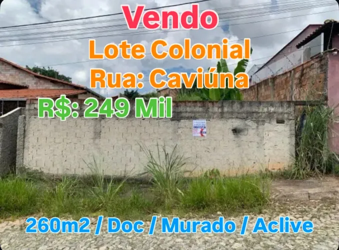 Lote Bairro Colonial 260m2