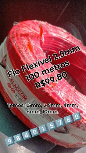 Fio Flexível 2.5mm 100 metros - Venda de fios!