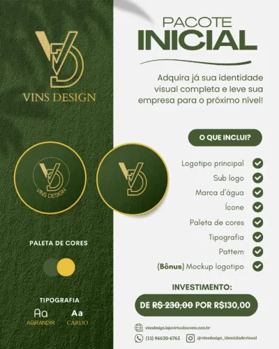 Pacotes de identidade visual profissional para seu negócio