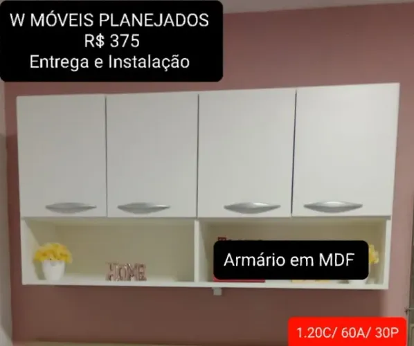 Armário suspenso 4 portas MDF R$ 375