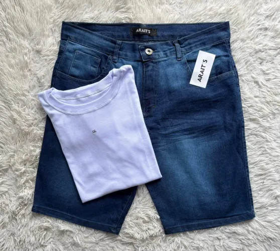 Kit GG44 Bermuda e Camisa Canelada 