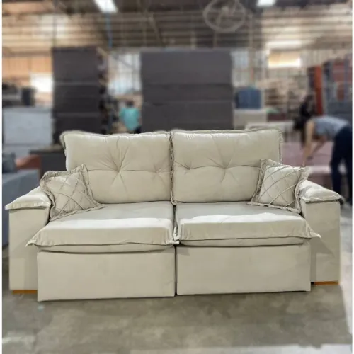 Sofá Atlanta 4 Lugares Retrátil e Reclinável 230cm- Produto Novo 