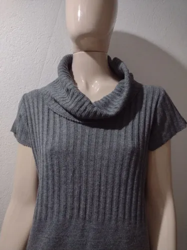 Blusão de tricô gola cowl