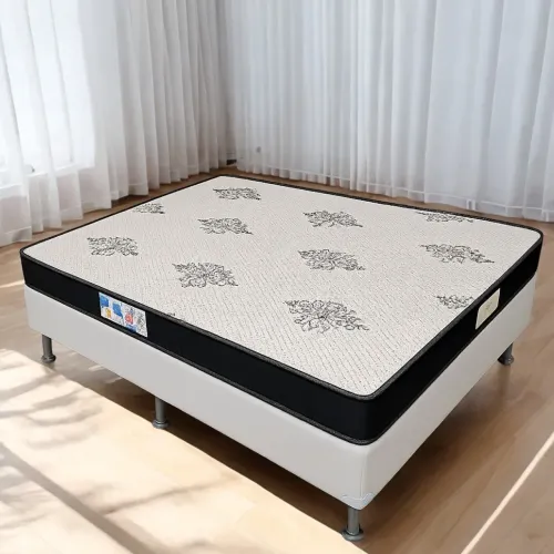 CASAL + BASE BOX SIMPLES Colchão Casal Light D20 + Base Box Corino- Entrega Rápida