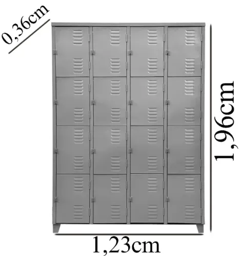 Roupeiro de Aço SEM PORTAS - 1,96x1,23x0,36 - Corpo CH # 26 -FAZEMOS ENTREGAS