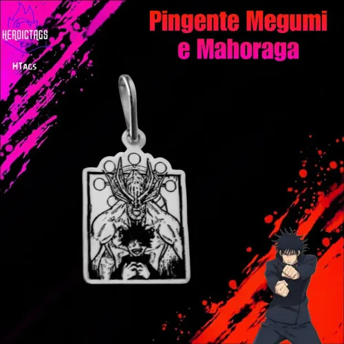 Pingente de Prata - Megumi e Mahoraga (Jujutsu Kaisen)