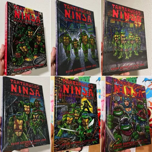 Tartarugas ninja coleção clássica pipoca e nanquim, completa 1 ao 6 capa dura