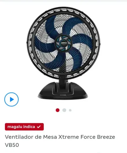Ventilador de mesa Arno vb50 50cm Xtreme breeze 110v