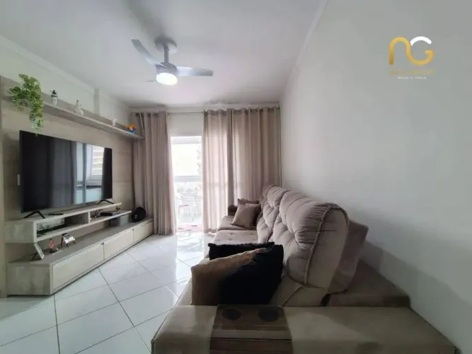 Apartamento 2 dormitórios, sacada com churrasqueira e vista mar
