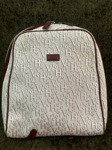 Mochila Victor Hugo - Jacquard - Rosa e Vinho
