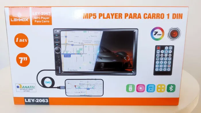 Central Multimídia MP5 Player 1 Din 7 Polegadas Lehmox