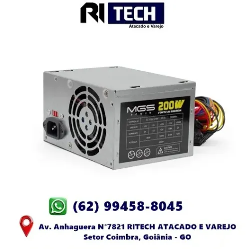Fonte de Alimentação Para Pc 200W Atx Bivolt Manual Desktop