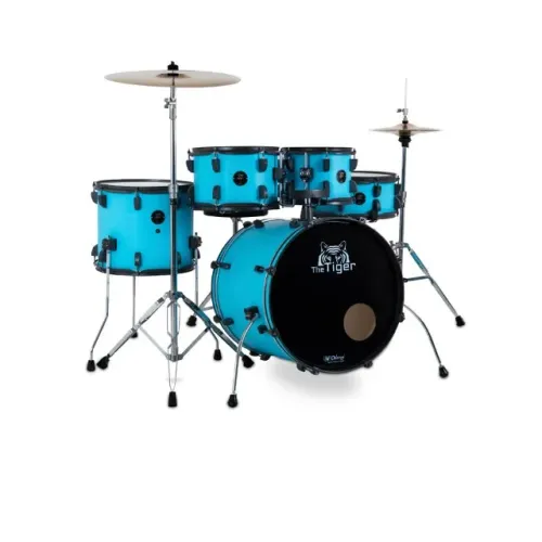 Bateria Odery Tiger TG 200-HW-MSGR Matte Sky Banco Baqueta Ferragens Pratos