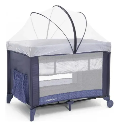 Berço Cosco Kids, Nanny, 0 a 18kg, Azul Rajado