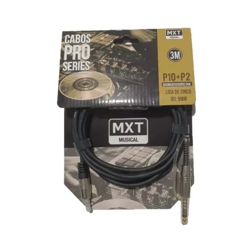 Cabo de Áudio Profissional MXT Pro-Series P10M+P2ST 3 Metros - CB0452