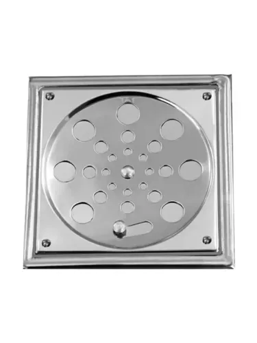 Grelha de Ralo Quadrada 10x10 Com Caixilho Cromado Esteves