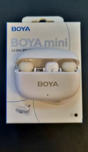 Microfone Lapela Boya Mini Duplo com Case
