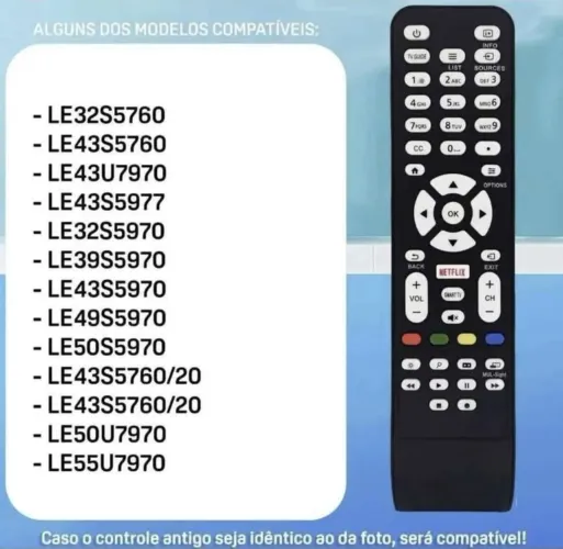 Controle para tv aoc, compatíveis com modelos da foto 
