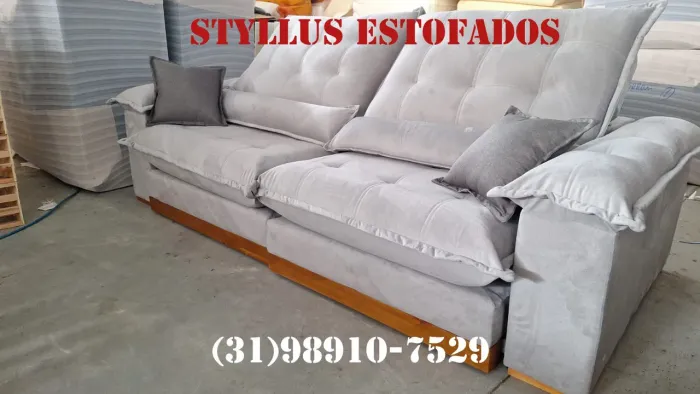 Sofá retrátil 4 Lugares molas ensacadas 