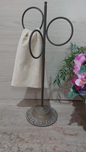 toalheiro de mesa em bronze vintage