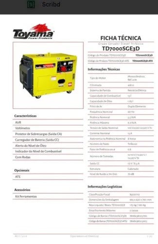 Gerador Toyama Diesel