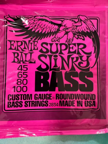 encordoamento para contrabaixo Ernie Ball Super Slinky 4 cordas