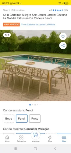 Cadeiras Allegra - Cor Fendi