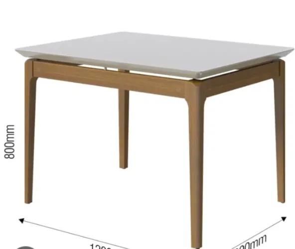 Mesa Wind 1.20 combina com sua cozinha base de madeira maciça tampo laqueado com vidro top