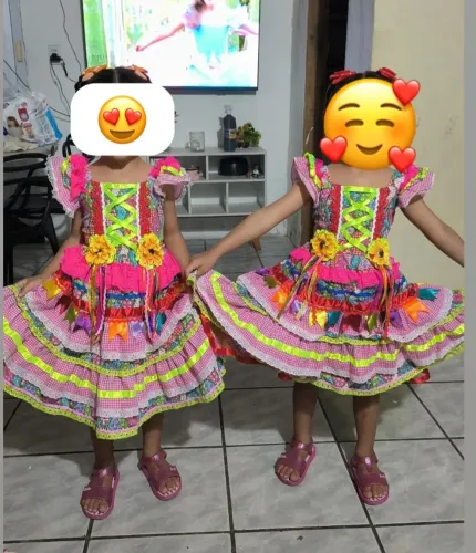 Vestido junino 4 a 6 anos