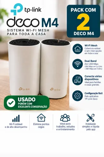 ROTEADOR DECO M4 - PACK COM 2 UN - WI-FI MESH AC1200
