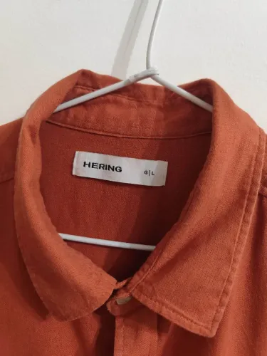 Camisa Hering Manga curta Corte slim Linho