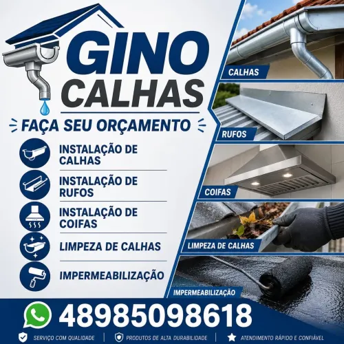Instalação e limpeza de calhas 
