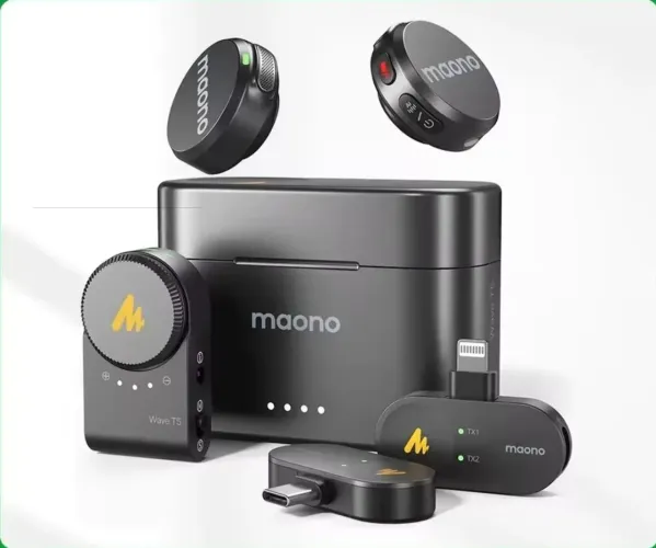 Microfone lapela Maono wave t5 - completo