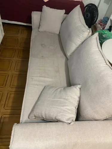 Sofá linho 2 lugares cinza confortável a retirar 